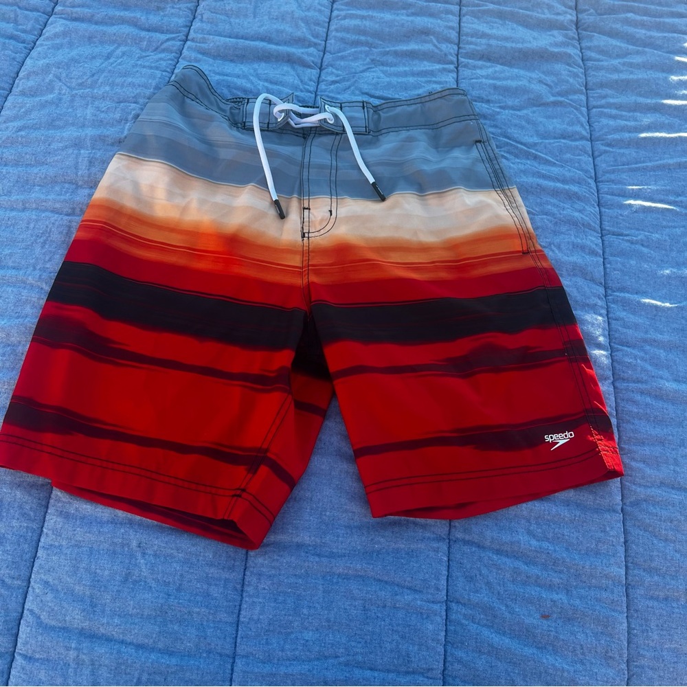 Speedo Mens Bondi Ombré Gradient Stripe Upf 50+ 20" Board Shorts Size Small